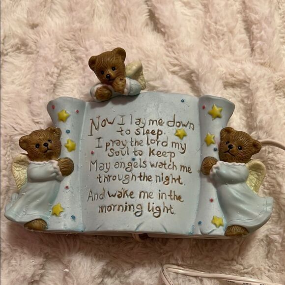 Shelly Rasche Prayer Bears Lamp Night Light Now I Lay Me Down to Sleep 1999 - Picture 1 of 12